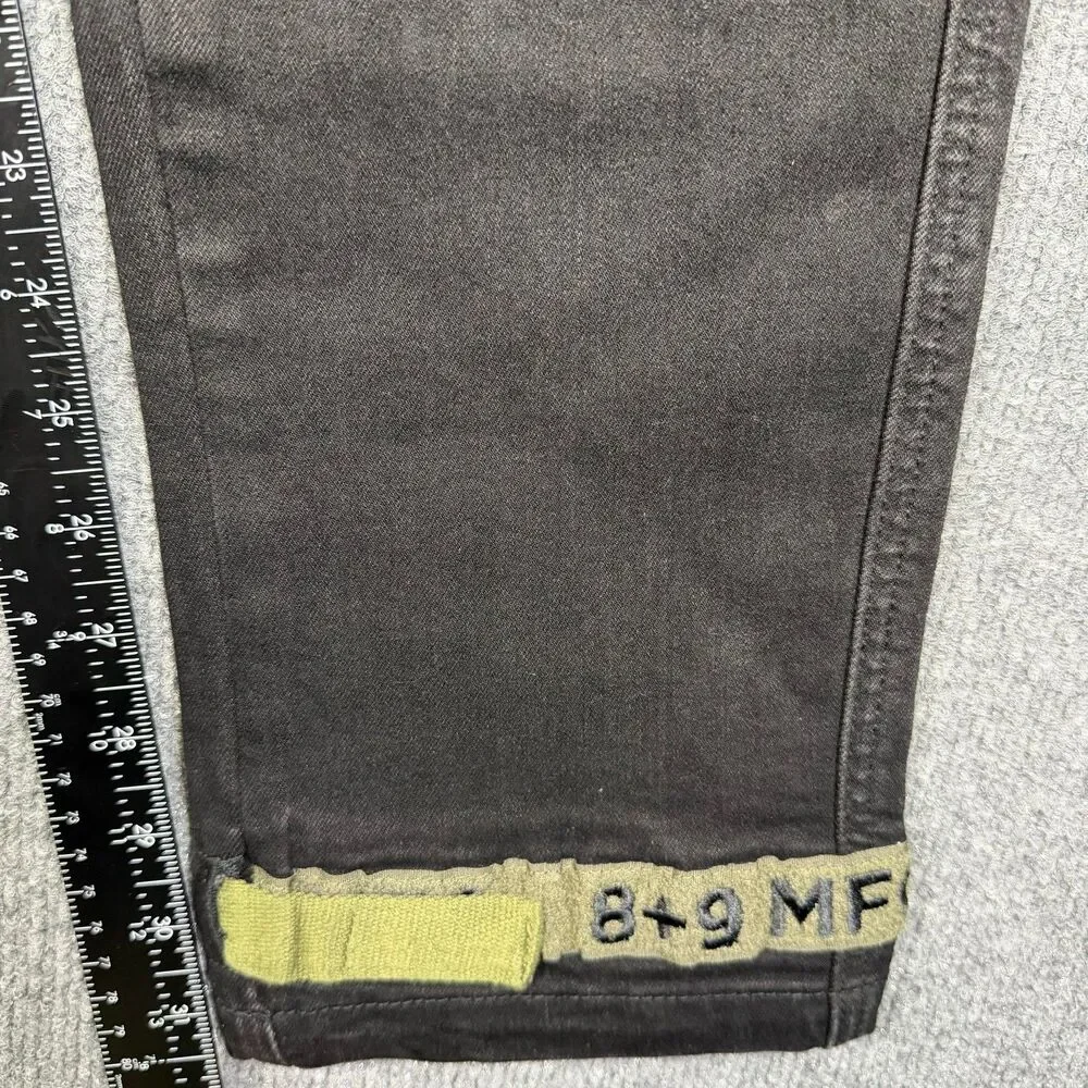 8&9 MFG Mens Cargo Pants Size 38(36x32) Black Vintage Wash Tactical Strap Detail